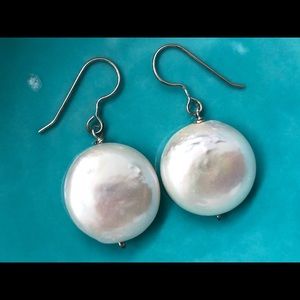 Coin pearls with sterling silver french wires